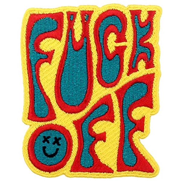F*ck Off Patch Embroidered Biker Applique Iron On Sew On Emblem