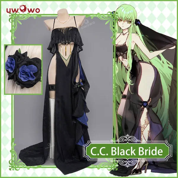 【Pre-sale】Exclusive Uwowo Anime Code Geass Fanart: C.C. Black Bride Lelouch Lamperouge Suit Couple Cosplay Costume | XXL