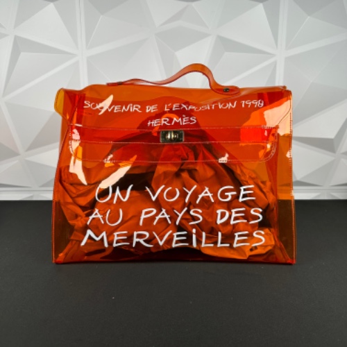 Hermès Clear Souvenir De L'exposition Kelly Transparent Women's Beach Bag (Preloved)