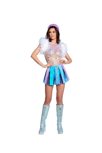 Rave FR160 White Faux Fur Shoulder Poofs - J Valentine