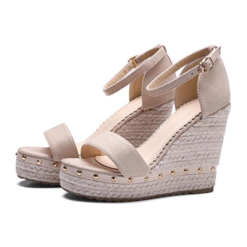 Womens Summer Platform Sandals - Beige / 5.5