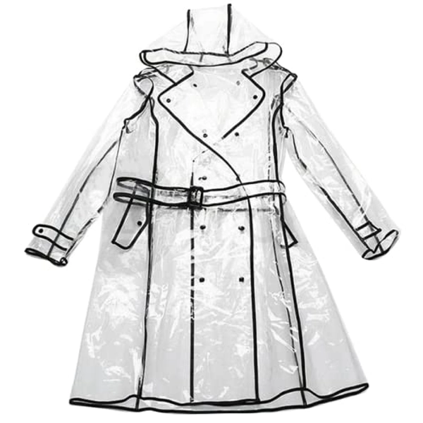 XUSANSO Regenponcho, Wiederverwendbar Transparent Regenmantel EVA Tragbarer Wasserdicht Regencape Atmungsaktiv Regenjacke für Reisen, Wandern, Radfahren & Camping