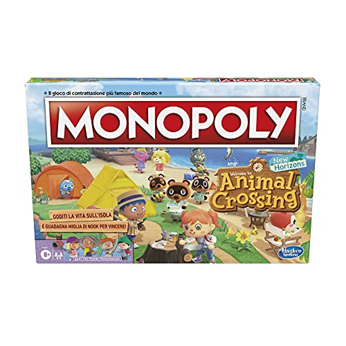 Hasbro Monopoly Animal Crossing New Horizons Edition, Fun Board Game for Kids 8+, 2 to 4 Players, Multicoloured [Italian Edition]
