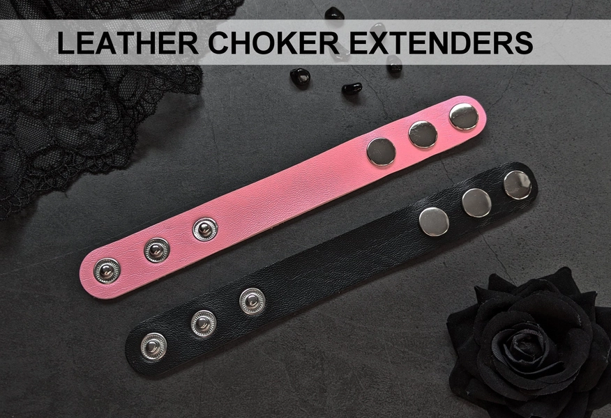 Additional option: Pink and black leather choker extender (read the description)
