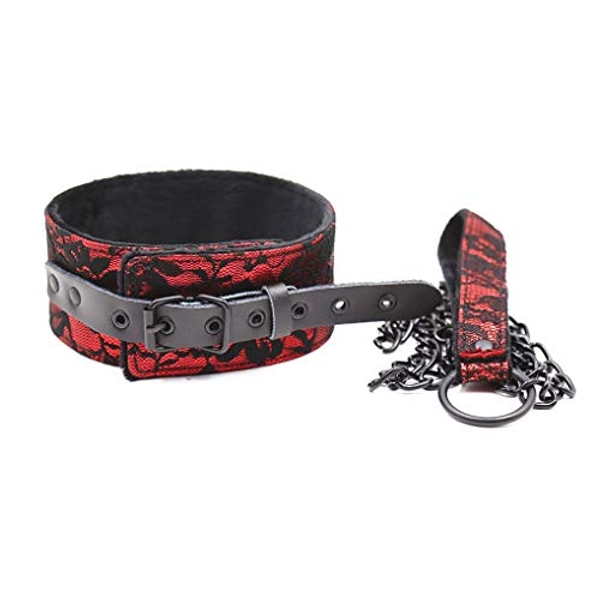 Kanasi Lace Choker PU Leather Collar Choker and Leash for Women Girls
