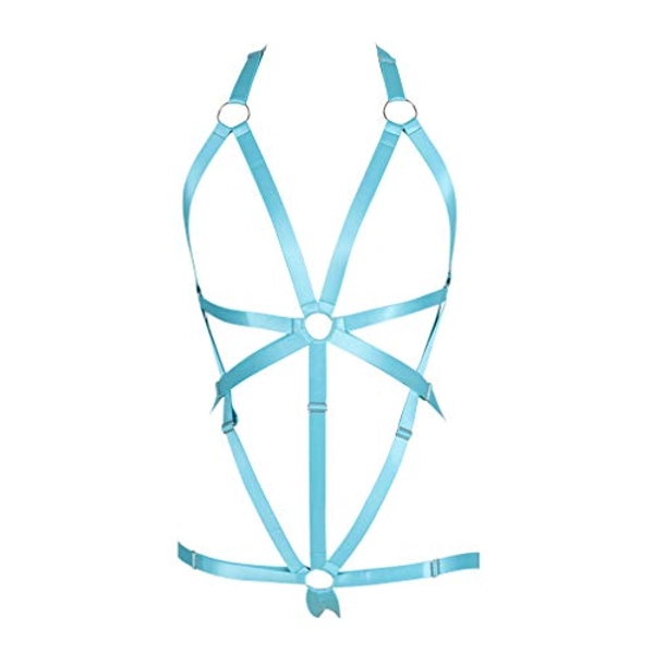 Body Harness Full for Women Garter Belts Set Strappy Adjust Gothic Punk Art Wear Elastic