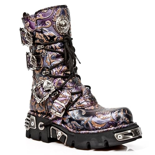 New Rock Newrock NR M.391 S5 Flower Lilac Boots - Unisex - 11 Women/10 Men - Lilac