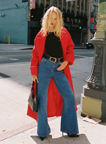 Lucille High Rise Flare Leg Jeans Mid Wash | US 6 / Mid Wash