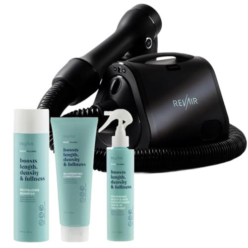 RevAir Volume Hair Bundle - RevAir Reverse-Air Hair Dryer - Innovative Quick-Drying Hair Dryer for Curly, Wavy & Straight Hair - Revitalizing Shampoo, Conditioner & Deep Conditioning Treatment