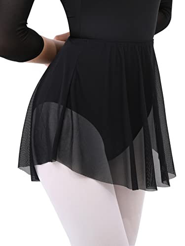 Gorchnc Ballet Skirt Women Girls Stretchy Dance Skirts for Toddler Adult Mesh Ballerina Skirt with Pull-on Waistband