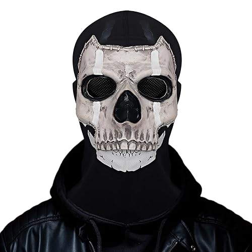 IWTBNOA Halloween Gruselige Masken, Ghostface Maske, Geist Scream Maske, Cosplay Realistische Requisiten, Latex Schrei Maske für Kinder Erwachsene, Halloween Party Bar Maskerade Gruselmaske - Stil A