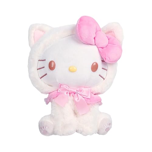 Kit-ty Plüsch Kuscheltier 21CM, Anime Cartoon Plüschtiere, Plüsch Puppe Spielzeug, Kinder Figur Plüschtiere Gestopft Tierspielzeug Für Jungen Mädchen - Weiß