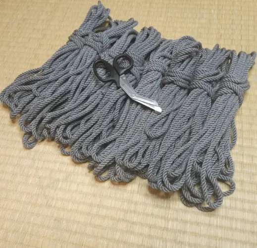 Shibari Rope. Bamboo ‘Cloud Grey’. 8 meter (26ft) Vegan-friendly handmade bondage rope.