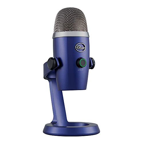 Logitech for Creators Blue Yeti Nano Premium USB Microphone for PC, Mac, Gaming, Recording, Streaming, Podcasting,Condenser Mic Blue VO!CE Effects, Cardioid&Omni, No-Latency Monitoring-Vivid Blue - Vivid Blue - Microphone