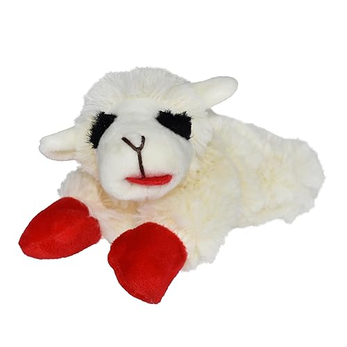 MULTIPET MU48371 International 843140 Lambchop Plush Squeak Toy Mini for Pets, 6-Inch, White - x-small