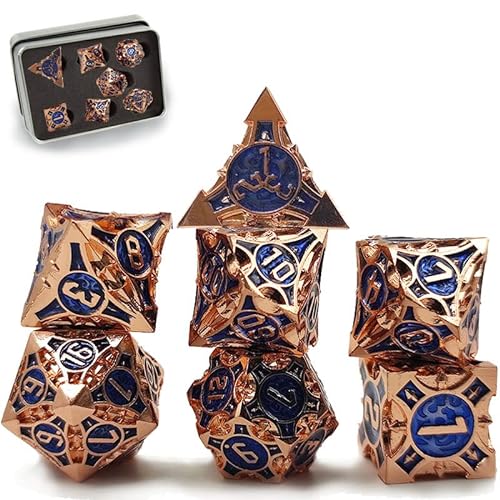 Würfel, DND Würfel Set, D&D Würfel, Würfel Metall. DND Dice Set, Würfel Rollenspiel, DND Würfel Metall RPG, DND Bronze Dice, Dungeons and Dragons Würfel (Bronze 4) - Bronze 4