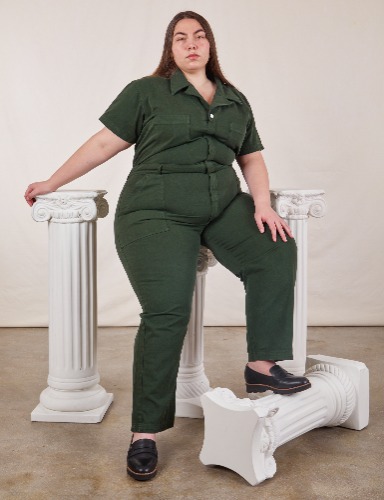 Short Sleeve Jumpsuit - Swamp Green | 2XL