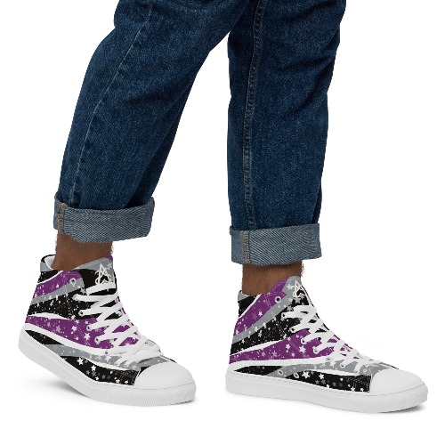 Starry Asexual High Top Canvas Shoes (Masc Sizing) - 13