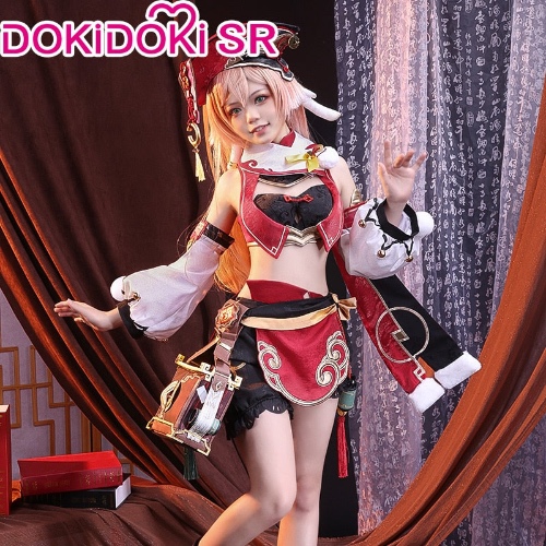 【Ready For Ship】【Last Batch】DokiDoki-SR Game Genshin Impact Yanfei Cosplay Costume Women Yan Fei | Costume Only-L(With Bag)