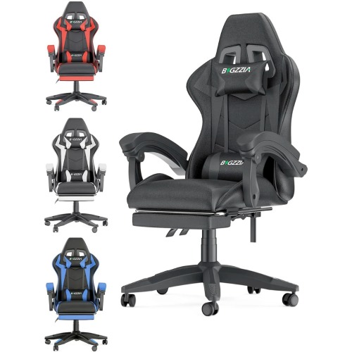 Dragon Gaming Chair with Footrest - Black
