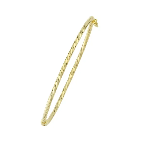 14K Gold Twist Bangle Bracelet - 14K Yellow Gold