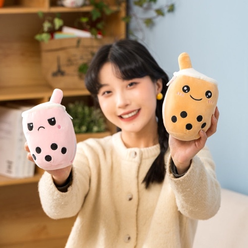 Reversible Boba Plushie - Classic Milk Tea + Strawberry Milk Tea / 2 x Double Couple Trouble (15% OFF)
