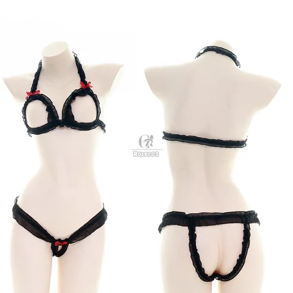 Buy Black Lace Sexy Hollow Bikini Cosplay Costume - RoleCosplay.com