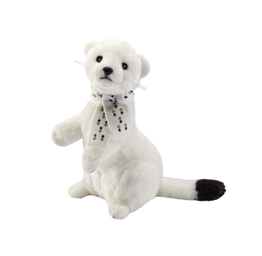 Anima - Peluche HERMINE BLANCHE 23CMH avec écharpe*****