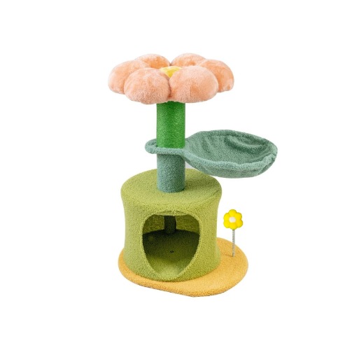 Flower-Styled Cat Tree with Soft Nest & Scratching Posts | Style B