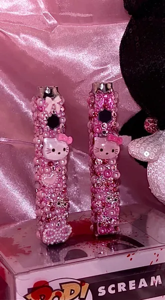 hello litty battery customs (baby pink and hot pink)