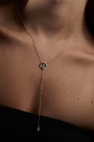 Crescent Rose Y-Neck — evenfall jewelry - celestial jewelry for everyday wear