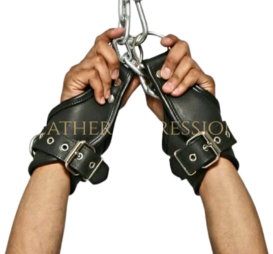 Experience the Thrill of Suspension Play with Our Leather Wrist Cuffs