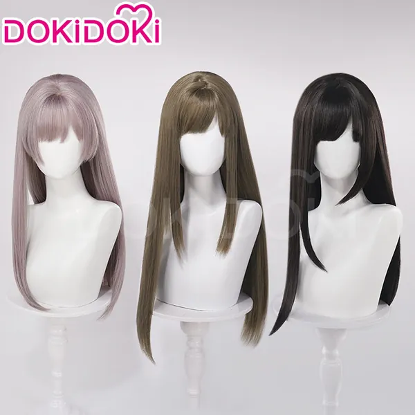 【In Stock】DokiDoki Game Love And Deepspace Cosplay Main Character Wig Long Straight Pink/ Dark Green/ Black Hair