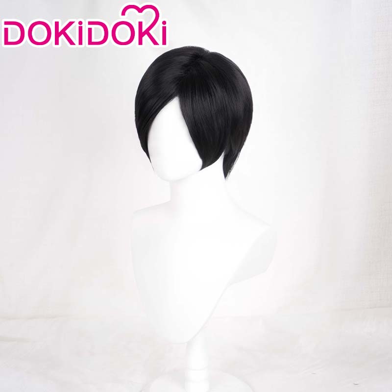 DokiDoki Game Cosplay Wig Short Straight Black Wig | Wig Only-PRESALE