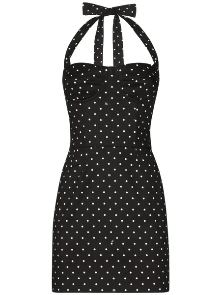 polka-dot corset minidress