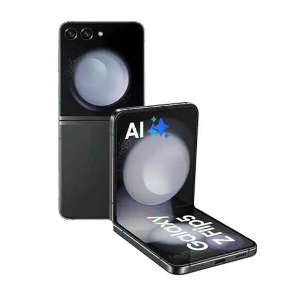 Samsung Galaxy Z Flip5 Faltbares AI-Android-Smartphone ohne Vertrag, Handy, 512 GB, Ausdauernde Akku-Laufzeit, Klappbares Design, Graphit, Inkl. 36 Monate Herstellergarantie [Exklusiv bei Amazon]