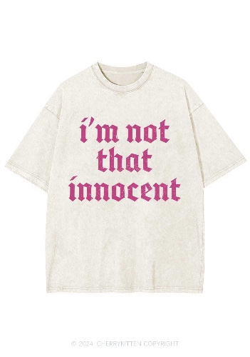 I'm Not That Innocent Y2K Washed Tee Cherrykitten | Oatmeal / M