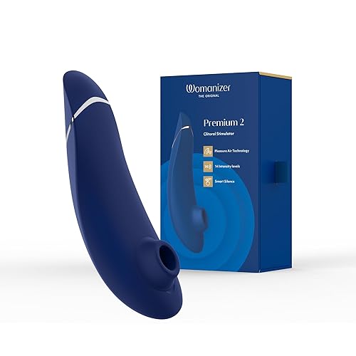 Womanizer Premium 2 Clitoris Vibrator for Women | Clit Sucker Adult Toys | Vibrating Adult Sex Toy | Clit Stimulator for Woman with 14 Suction Speeds | Waterproof Clitoral Stimulation Sex Toys | Blue - Blueberry
