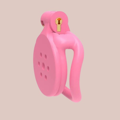 The Flat Gatling Pink Chastity Cage | Curved