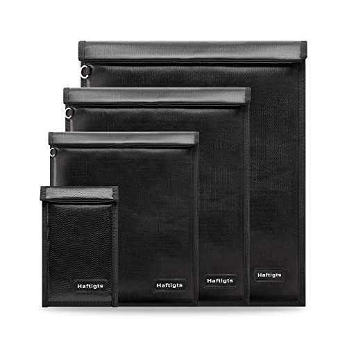 4 Pack Faraday Bags for Laptops & Phones & Radio & Car Keys,Faraday Cage for Anti-Theft Anti-Tracking, Faraday Key Fob Protector, Waterproof & Fireproof Faraday Bag, RFID Signal Blocker Bag - Black 1