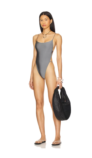 DNA.2 Skimpy Solid String Back One Piece Swimsuit