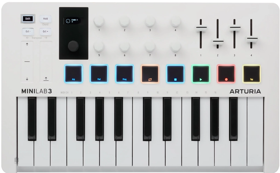 Kytary.cz - ARTURIA MiniLab 3 White USB/MIDI keyboard