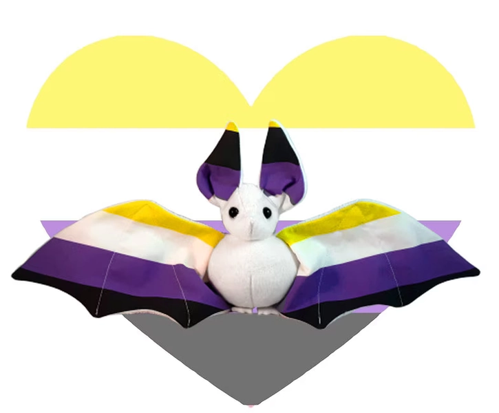 Handmade Non-binary Pride Bat Doll - Multiple Colour Options - Made To Order LGBTQIA gift