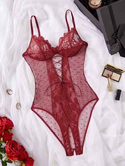 Red lacey lingerie