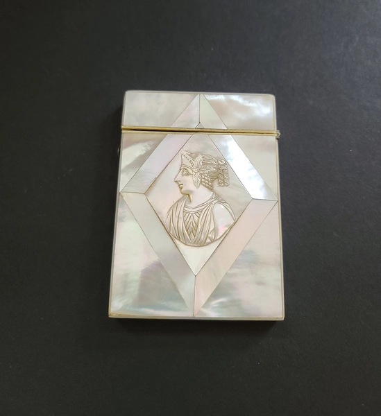 Antique Victorian Mother-of Pearl Calling Card Case