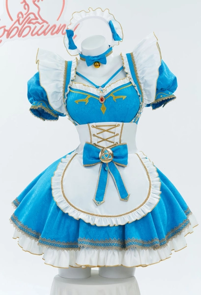 Princess Zelda Maid Costume Dress with Apron Sleeves