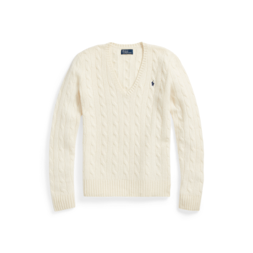 Cable-Knit Wool-Cashmere V-Neck Sweater | Ralph Lauren