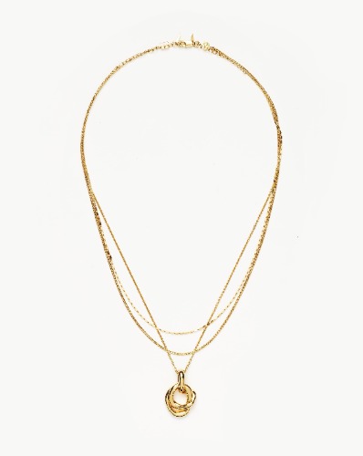 Molten Twisted Pendant Necklace Set | 18k Gold Vermeil