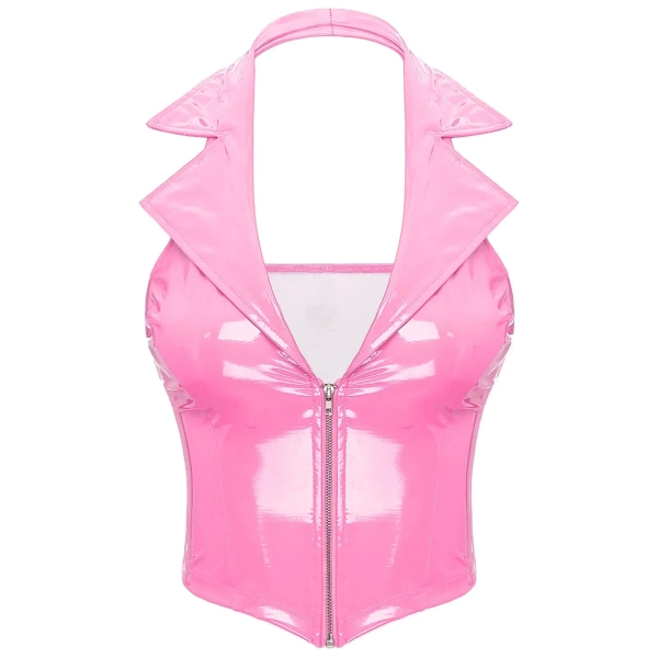 Candy Pink Latex Vest