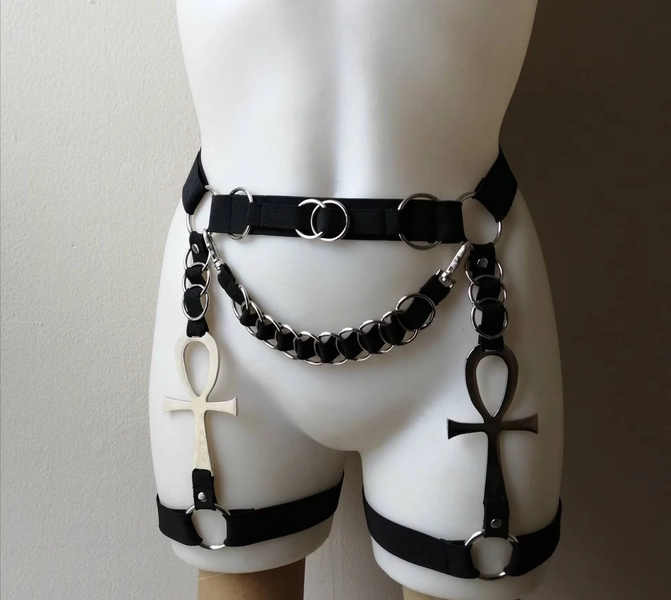 Double ankh cross garters
